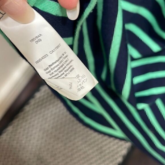 Gap Dress scooped neck with Green & Navy stripes Size XS - Picture 4 of 6